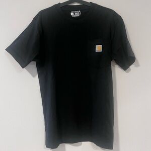 Carhartt Black Short-Sleeve Loose Fit Pocket Tee with Logo Patch